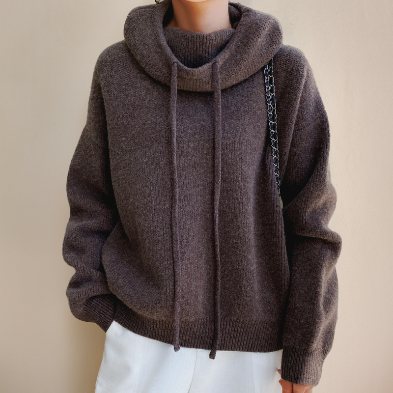 Sophie | Women's Oversized Hoodie with Drawstring Funnel Neck 6