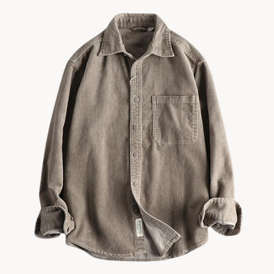 Sophie | Work Shirt Corded Texture Button-Front with Chest Pocket 11