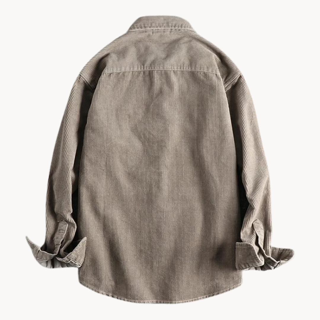 Sophie | Work Shirt Corded Texture Button-Front with Chest Pocket 2