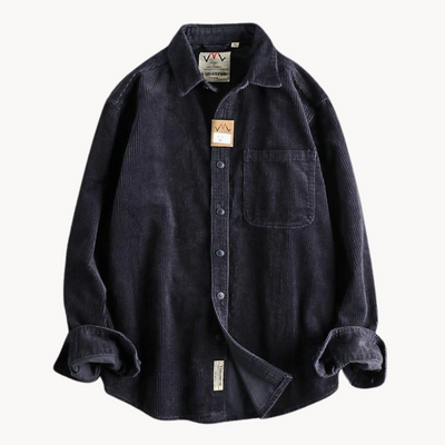 Sophie | Work Shirt Corded Texture Button-Front with Chest Pocket 7