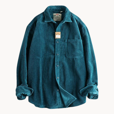 Sophie | Work Shirt Corded Texture Button-Front with Chest Pocket 8