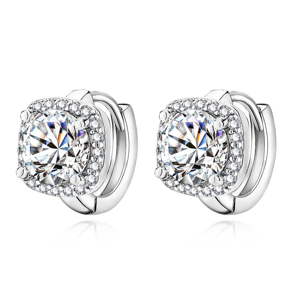 Square White Gold Earrings with Elegant Design for Everyday Wear 0