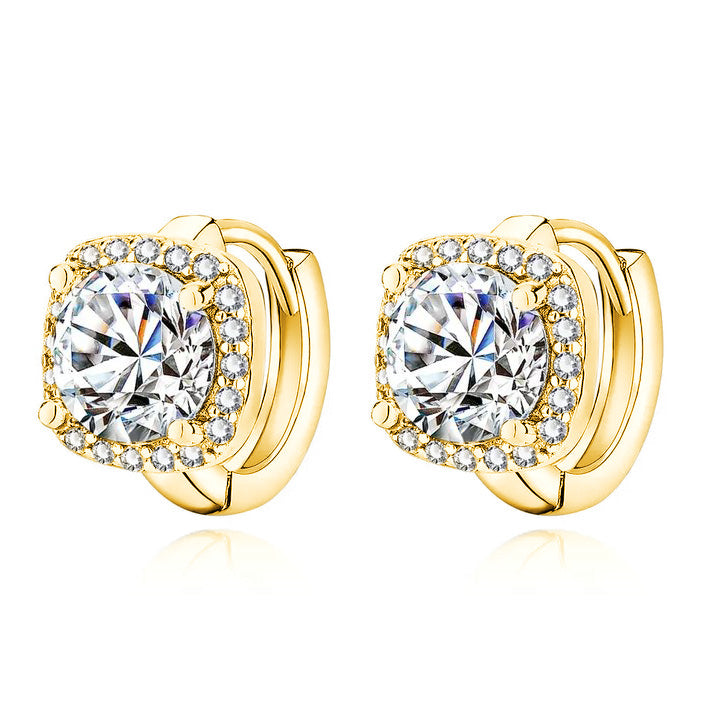Square White Gold Earrings with Elegant Design for Everyday Wear 1