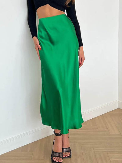 Stacy | Satin Midi Skirt
