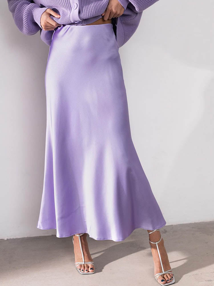Stacy | Satin Midi Skirt