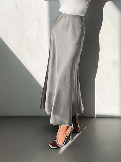Stacy | Satin Midi Skirt