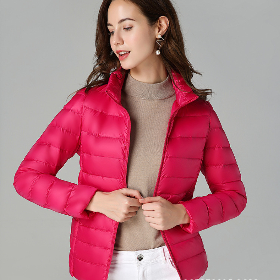 Thilde | Women's Quilted Winter Jacket with Zipper 7