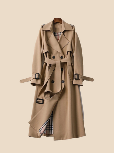 Victoria | Women's Classic Double-Breasted Trench Coat with Adjustable Belt 2