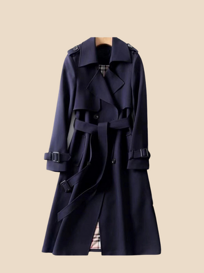 Victoria | Women's Classic Double-Breasted Trench Coat with Adjustable Belt 8