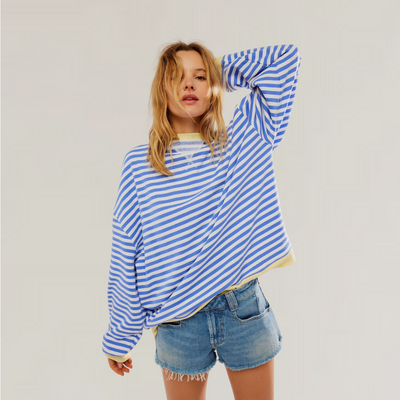 Zoe | Women's Oversized Striped Sweater 0