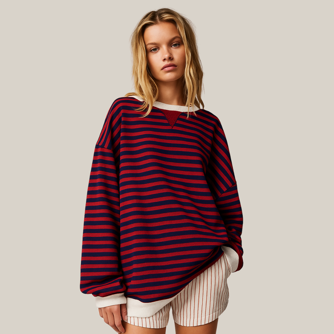 Zoe | Women's Oversized Striped Sweater 6