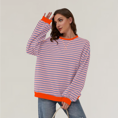 Zoe | Women's Oversized Striped Sweater 8